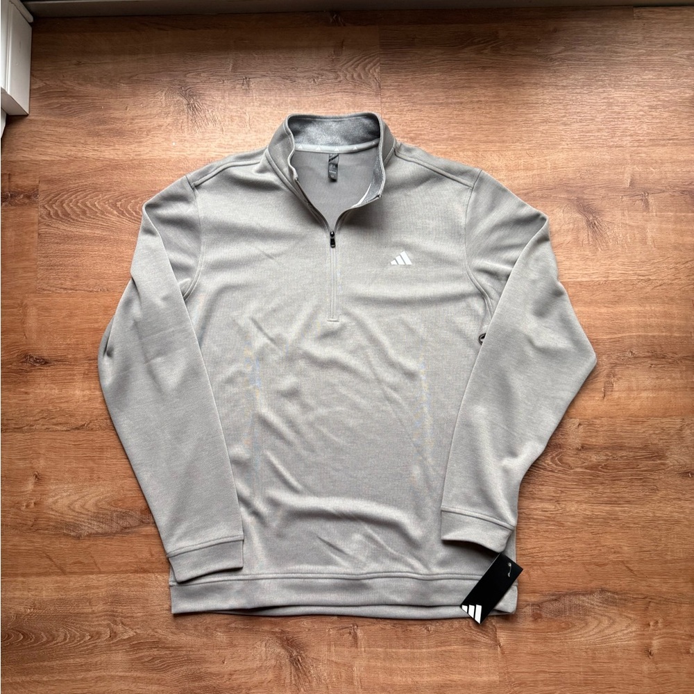 adidas Gray Athletic Quarter-Zip Pullover